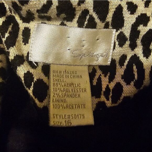 SPEGIEL Gray/Black Leopard Long Topper -‎ Size 16 - Picture 8 of 8
